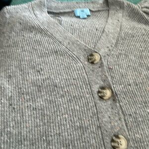 puffed sleeve light gray short cardigan Brand new